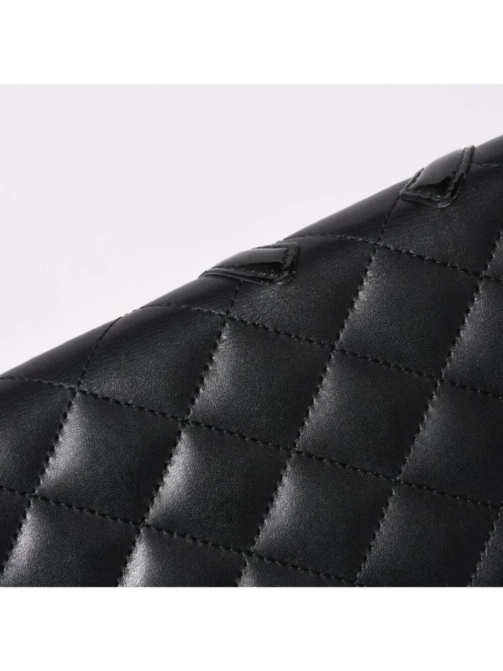Chanel Cambon Line Wallet CC Logo Patch Calfskin Black Pink Silver